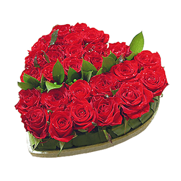 Coeur de roses rouges