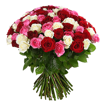 Bouquet de roses colorees
