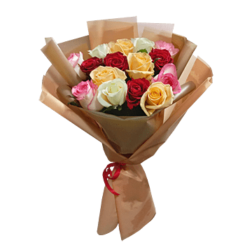Bouquet de roses multicolores
