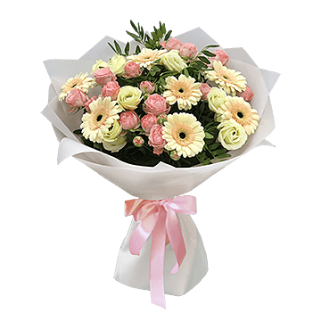Bouquet de roses et de gerberas