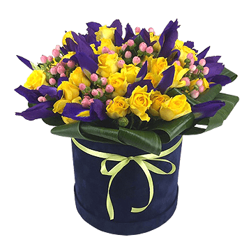 Fleurs dans une boîte
