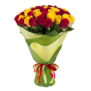Bouquet de roses rouges et blanches