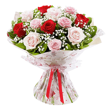 Bouquet de roses colorees