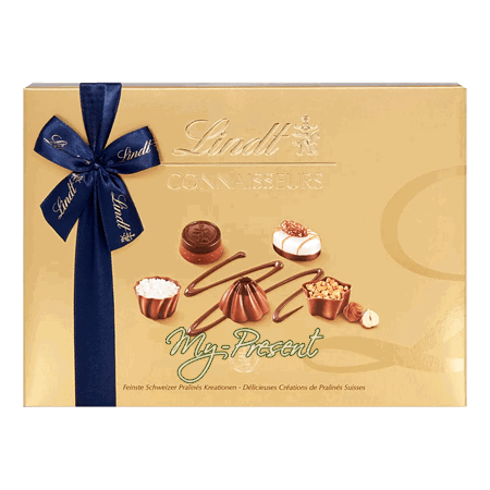 Цукерки Lindt «Асорті» (250 гр.) — молочний шоколад із різноманітними смаками в подарунковій коробці