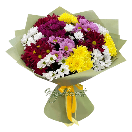 Blumenstrauß aus bunte Chrysanthemen