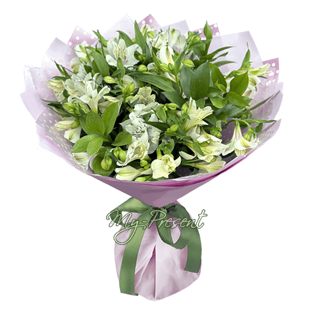 Blumenstrauß aus weißem Alstromerium