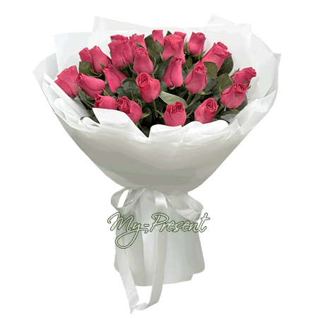 Bouquet de roses roses (50 cm.)