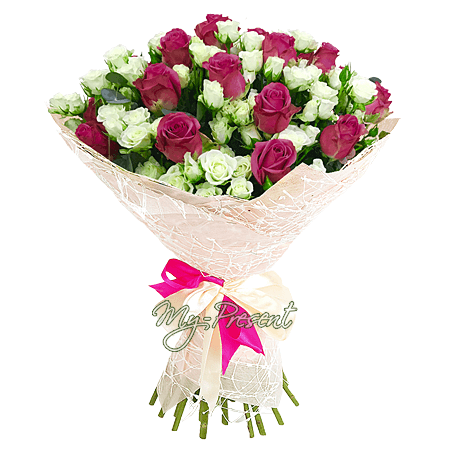 Bouquet de roses arbustives et classiques - quand la passion rencontre la tendresse